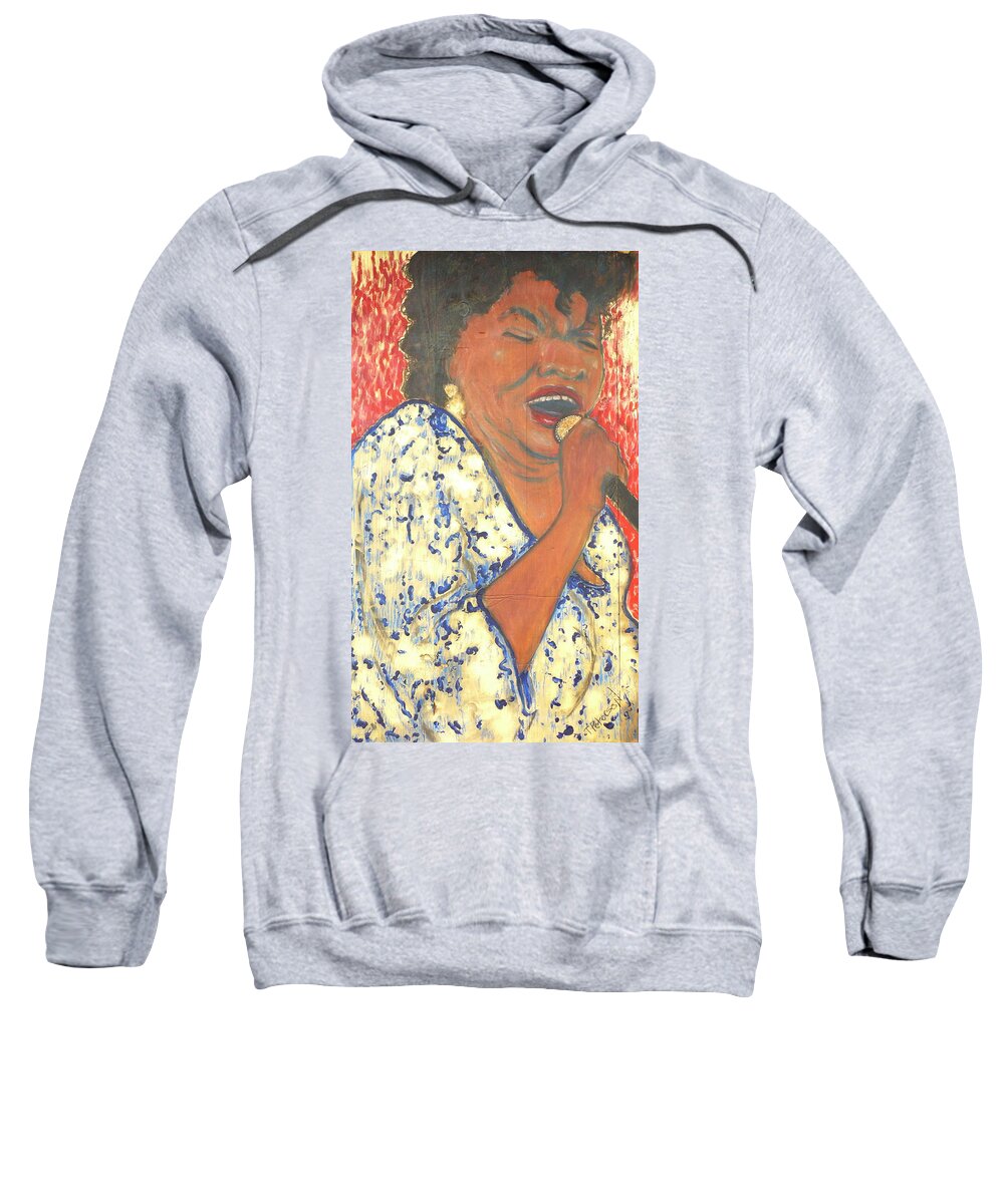 Music Sweatshirt featuring the painting Mother Nature Koko Taylor by Todd Peterson