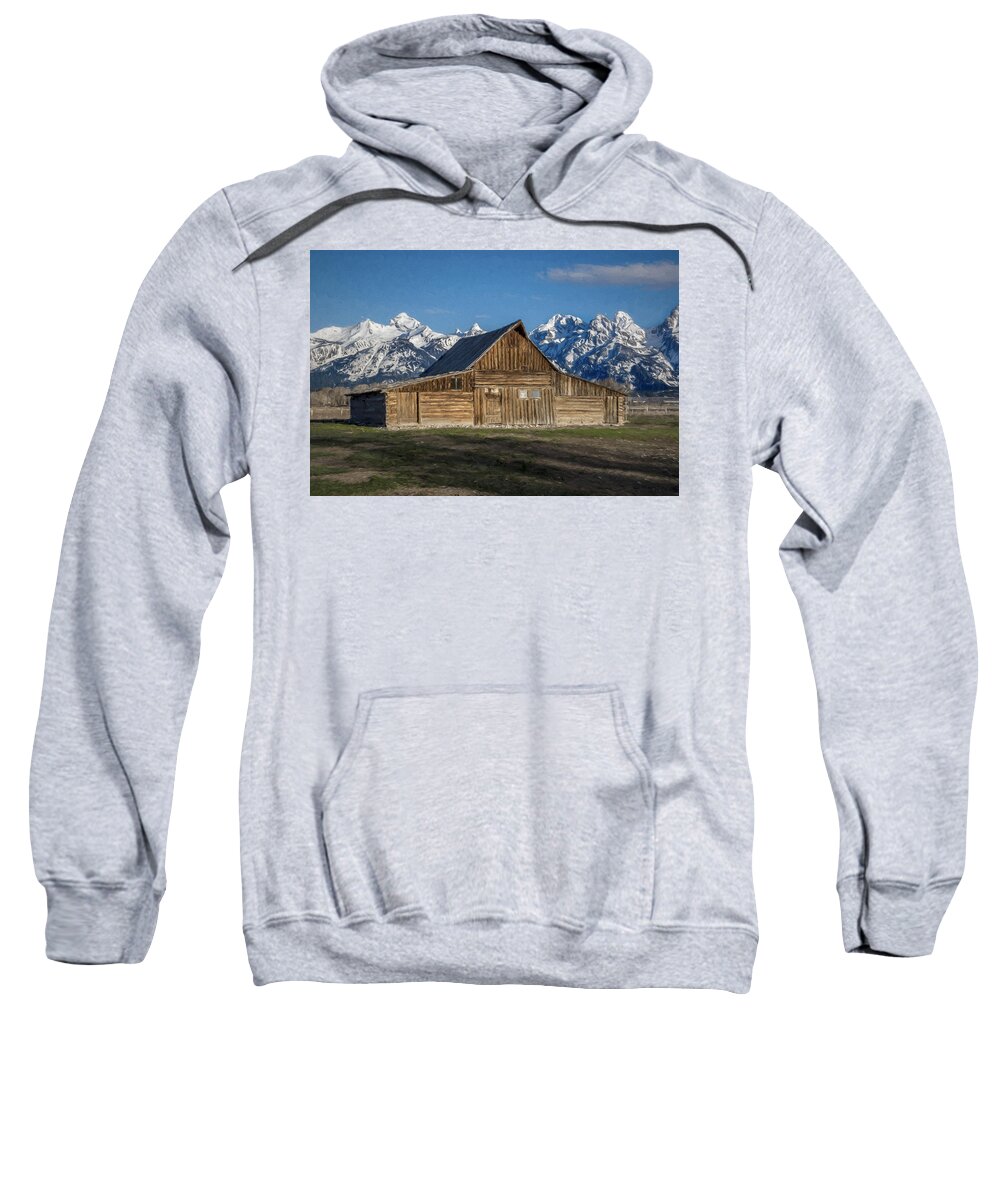 Grand Teton National Park Sweatshirt featuring the photograph Moulton Barn by Lou Novick