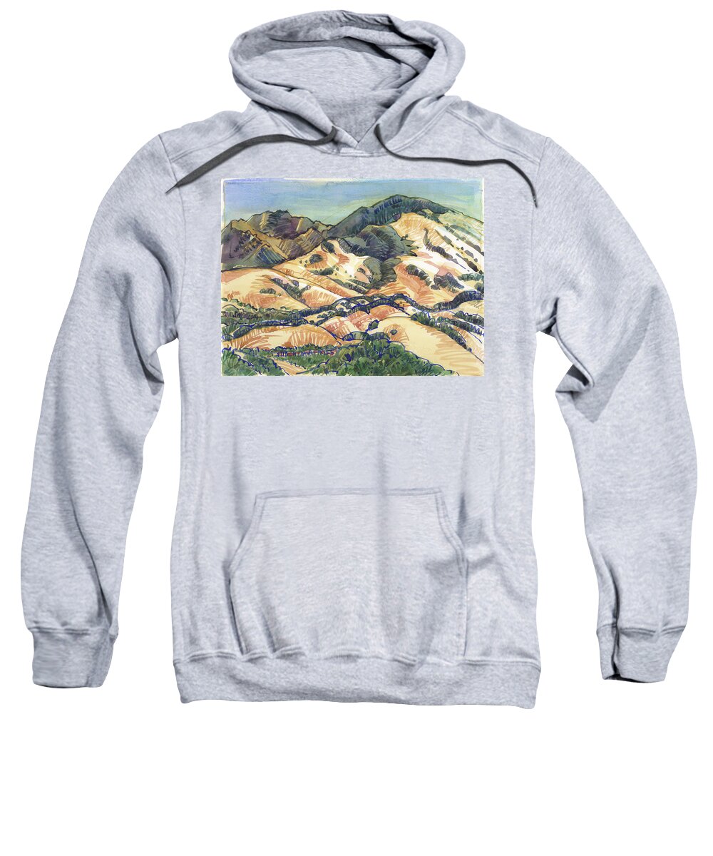Landscape Sweatshirt featuring the painting Mount Diablo from Briones by Judith Kunzle