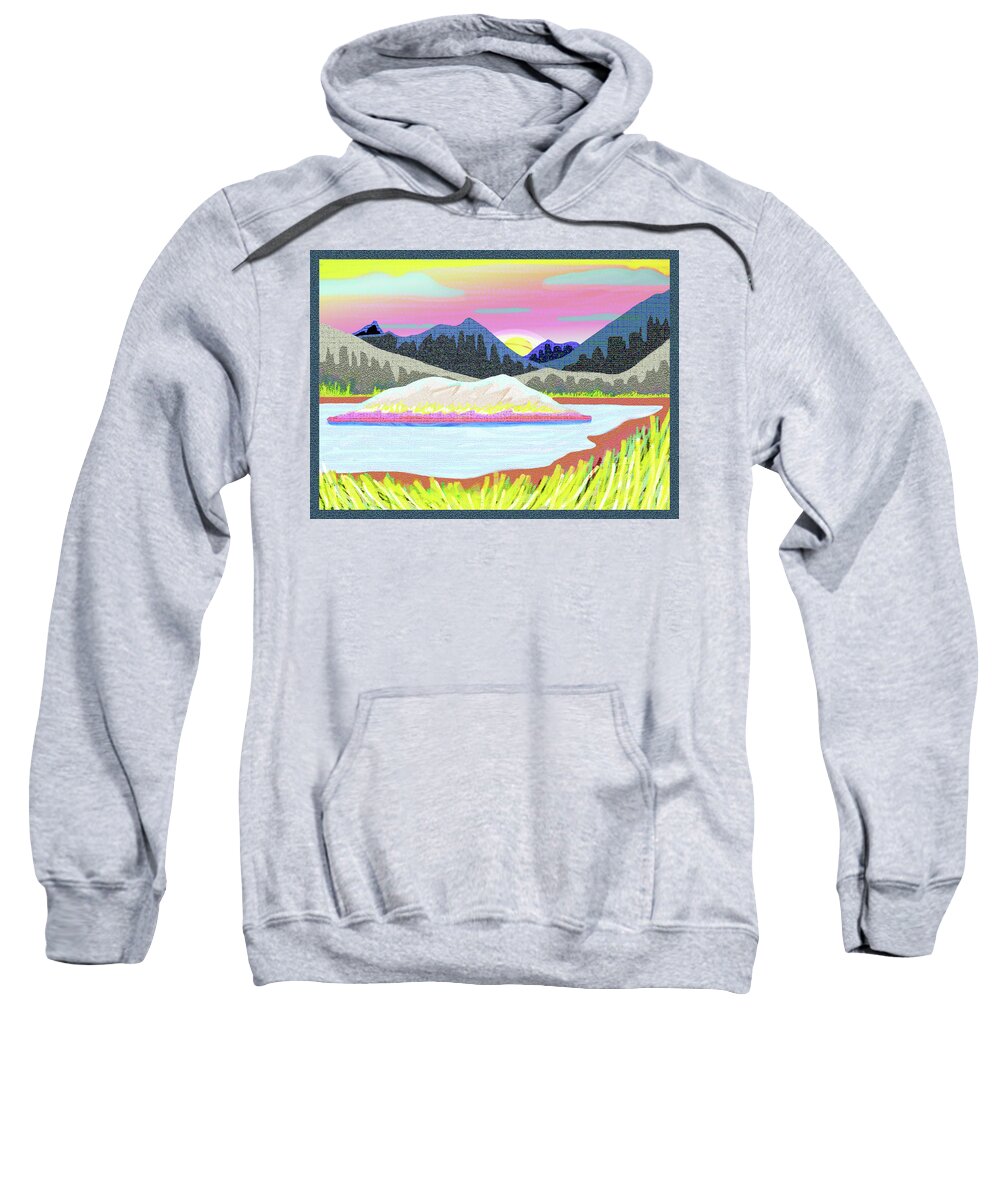 Mountain Scene Sweatshirt featuring the digital art Mountain Dreams by Rod Whyte