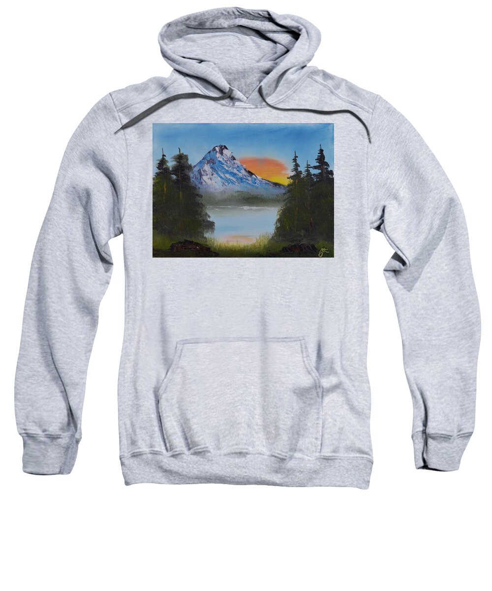Mountain Sunset Sweatshirt featuring the painting Mountain Sunset by Jacob Kimmig