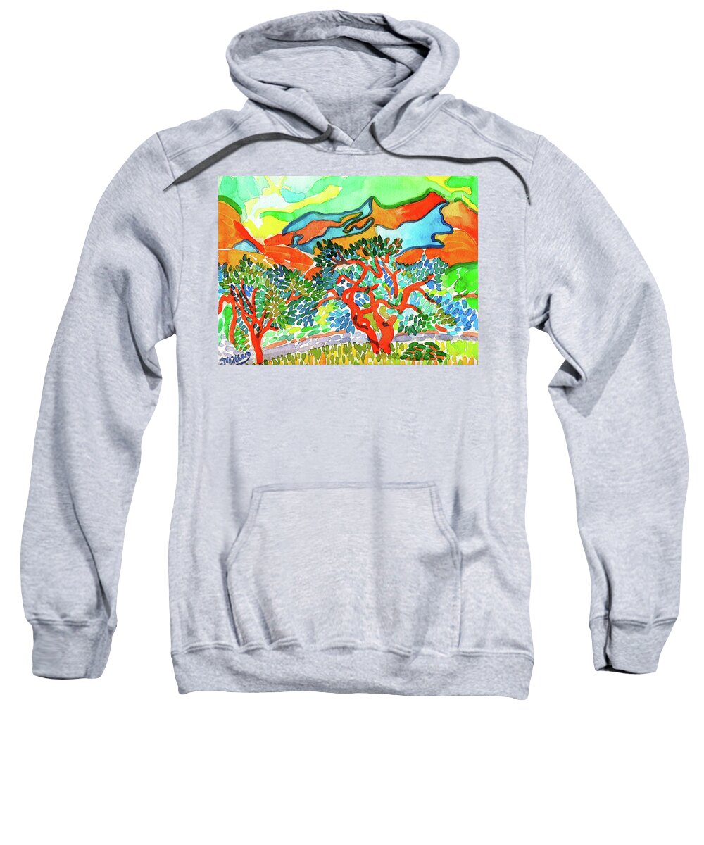 Art Sweatshirt featuring the painting Mountains at Collioure by Dan Miller