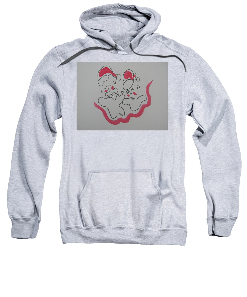 Christmas Sweatshirt featuring the drawing Mr and Mrs Claus by Marwan George Khoury