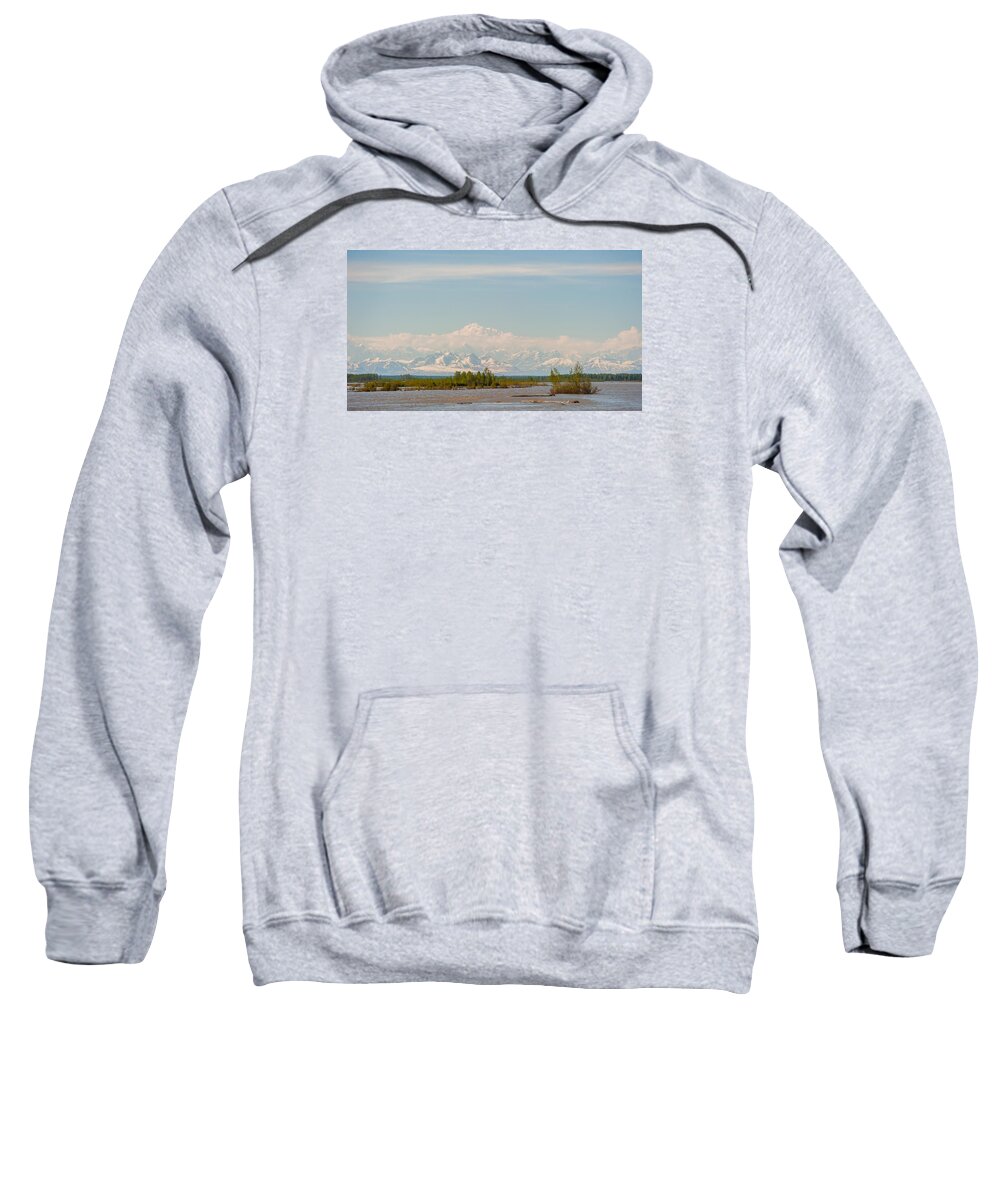 Alaska Sweatshirt featuring the photograph MT Denali Mountain Range by Charles McCleanon