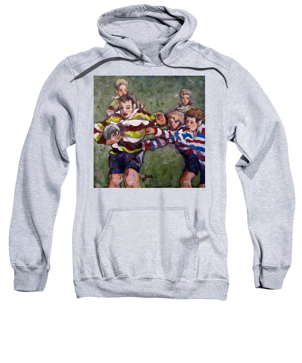 Soccer Sweatshirt featuring the painting My Ball by Barbara O'Toole