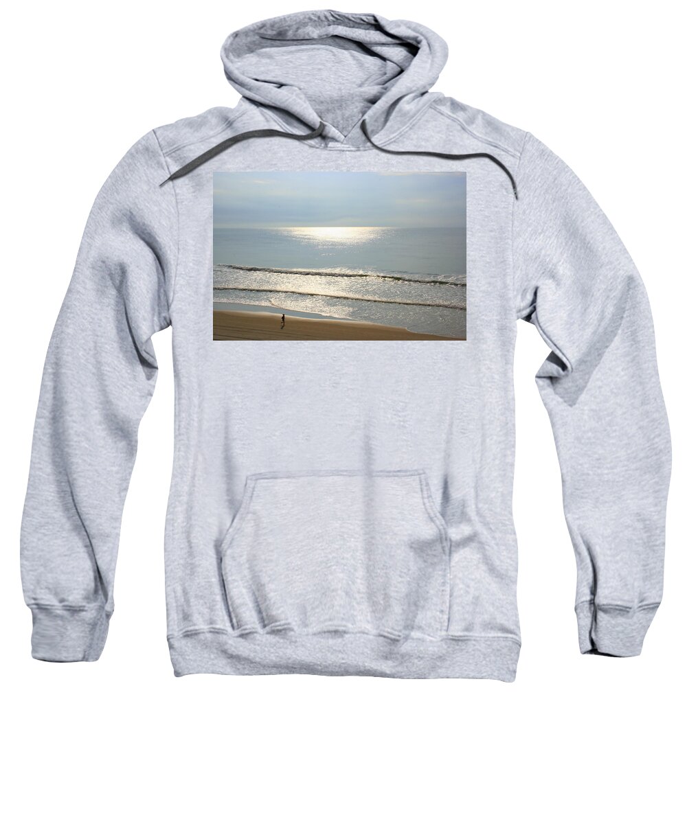 Seascape Sweatshirt featuring the photograph My morning run by Julie Lueders 