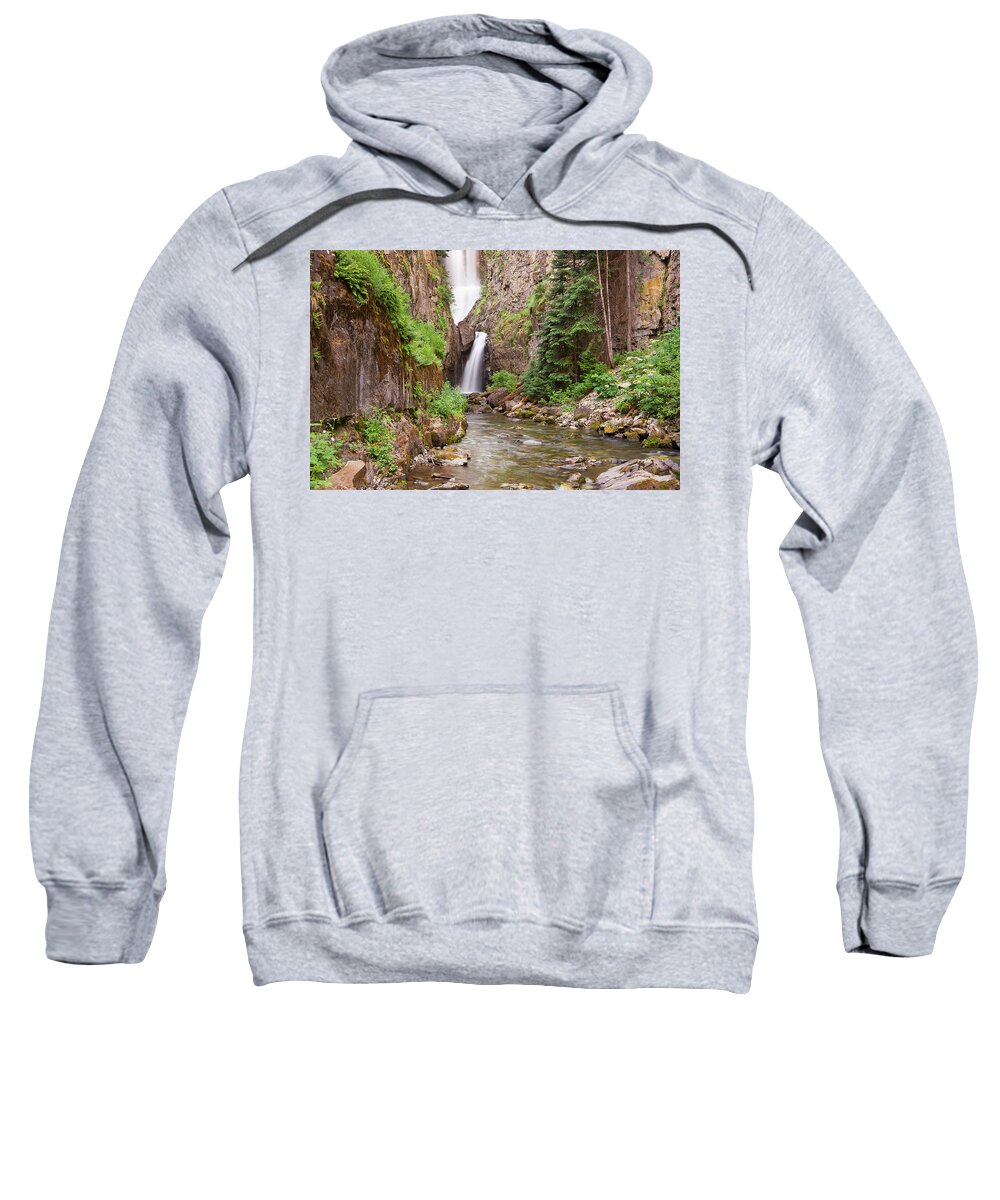Waterfall Sweatshirt featuring the photograph Mystery Falls by Angela Moyer
