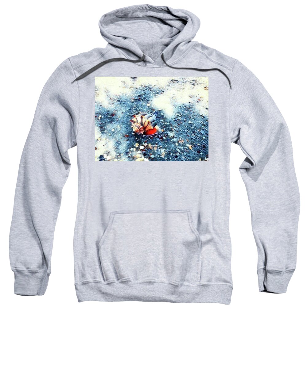 Shell Sweatshirt featuring the photograph Mystic Conch by Sherry Kuhlkin