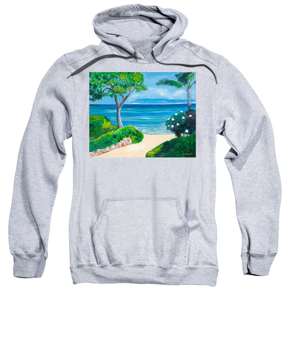 Landscape Sweatshirt featuring the painting Naplili Path 16 x 20 by Santana Star