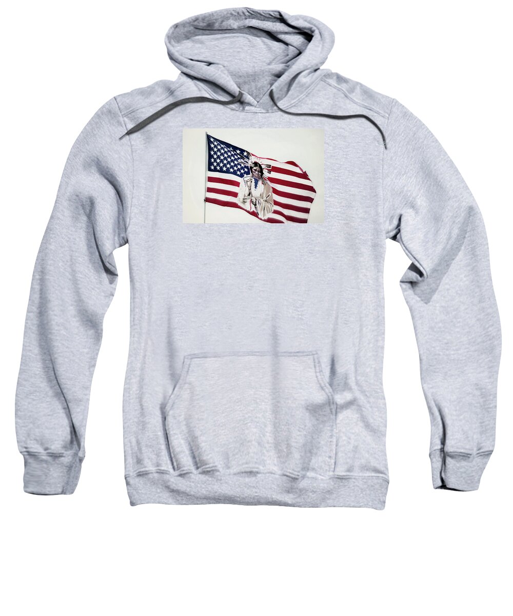 Native Sweatshirt featuring the photograph Native American Flag by Emanuel Tanjala