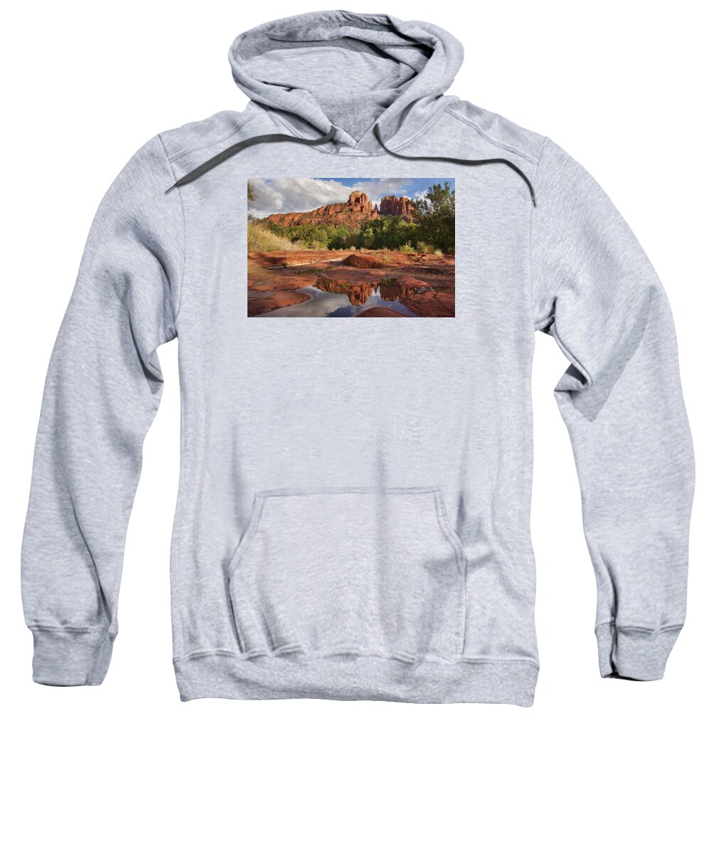 Cathedral Rock Sweatshirt featuring the photograph Nature's Cathedral by Leda Robertson