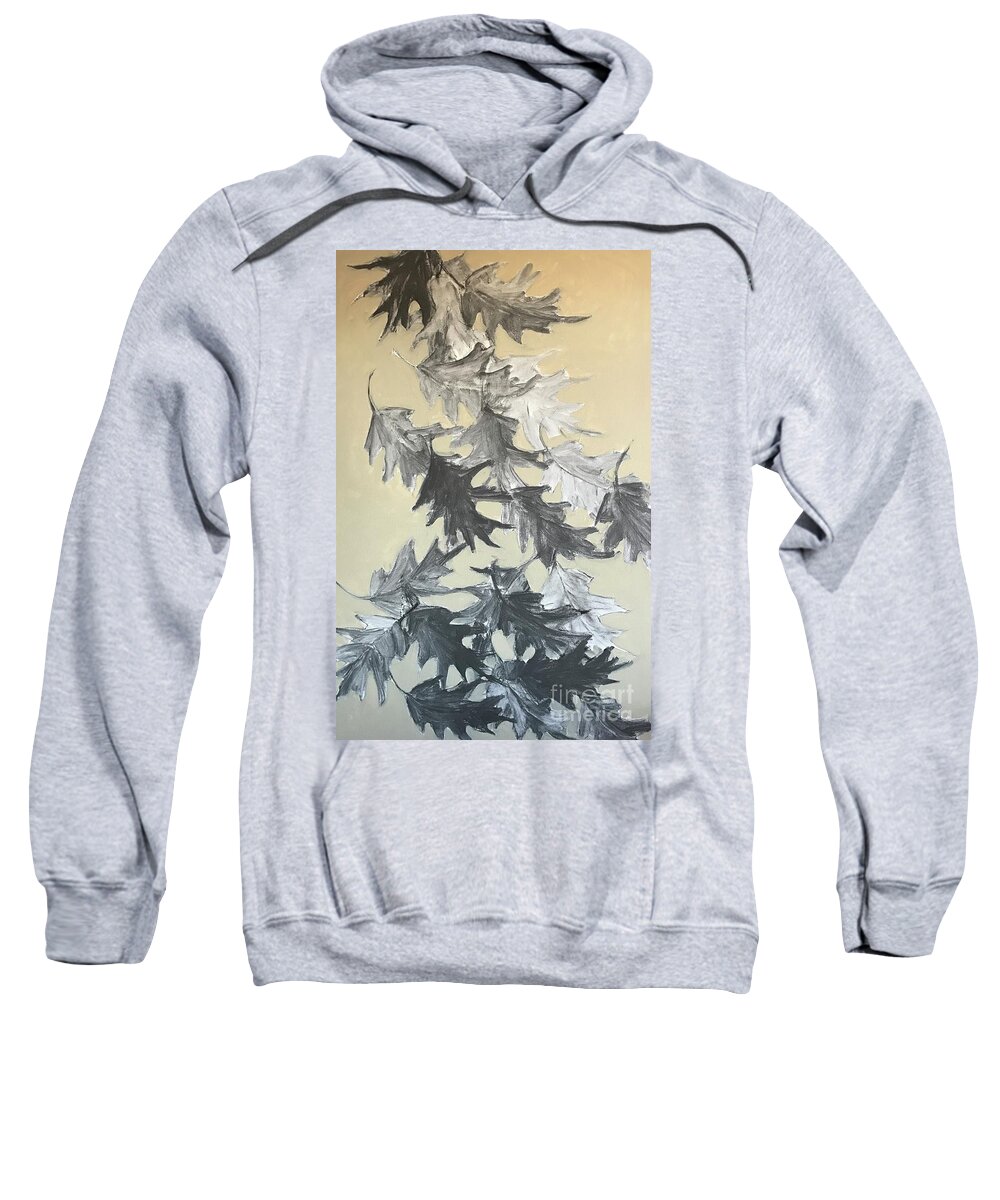 Tree Leaves Sweatshirt featuring the painting Natures Fallen Trash by Sherry Harradence
