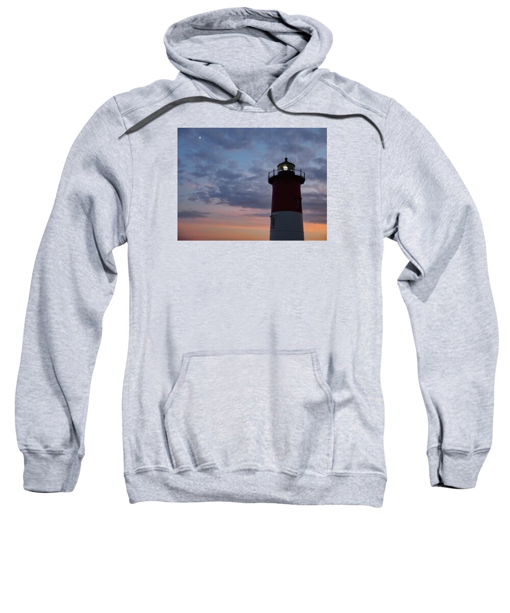 Blue Hour Sweatshirt featuring the photograph Nauset Light lighthouse at sunset by Marianne Campolongo