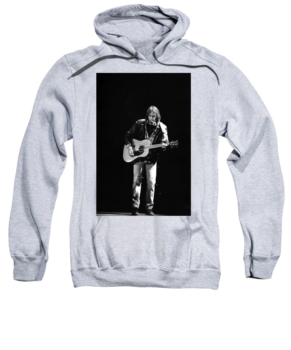 Neil Young Sweatshirt featuring the photograph Neil Young by Wayne Doyle