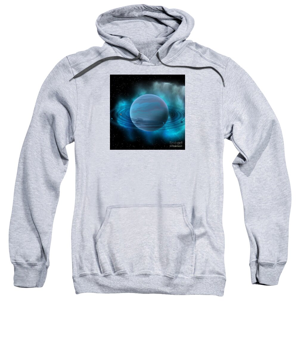 Neptune Sweatshirt featuring the painting Neptune Planet by Corey Ford