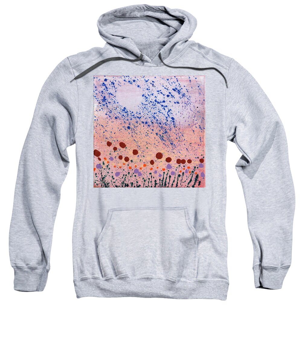 New Moon Sweatshirt featuring the painting New Moon Over Flanders by Phil Strang