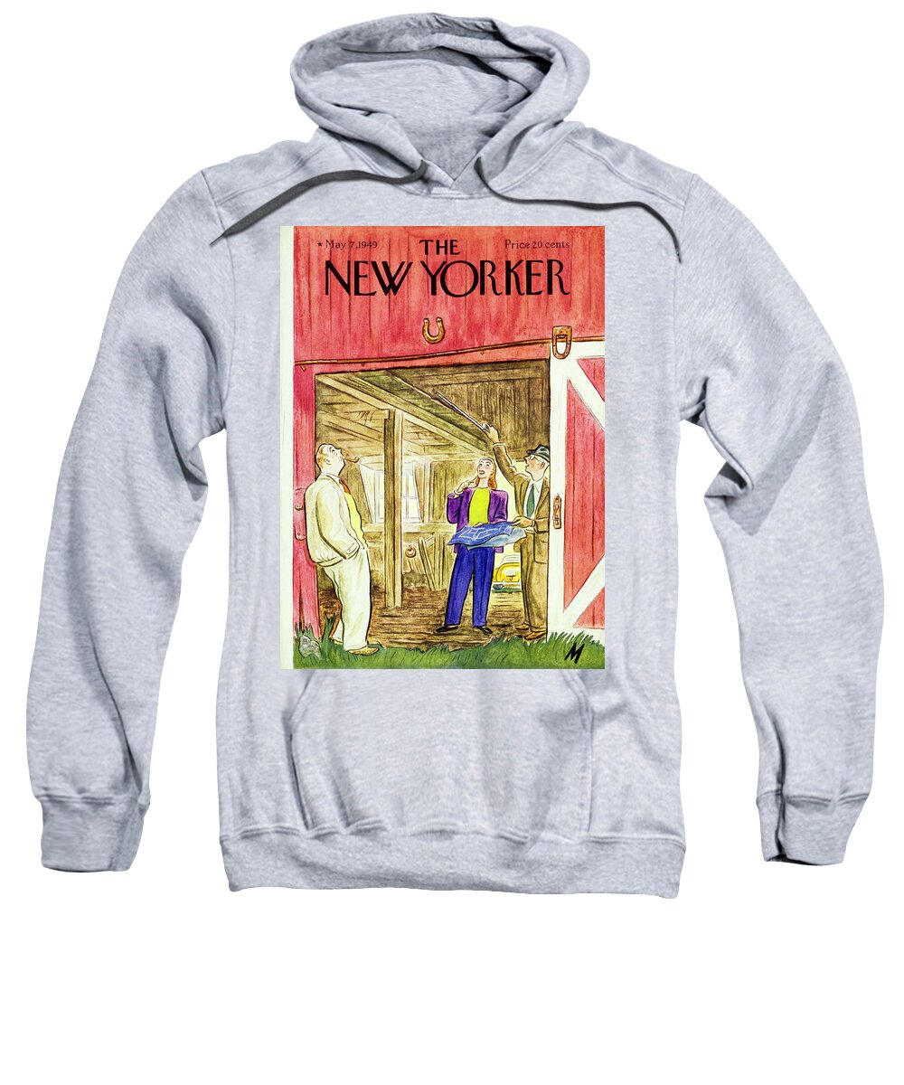 Couple Sweatshirt featuring the painting New Yorker May 7 1949 by Julian De Miskey
