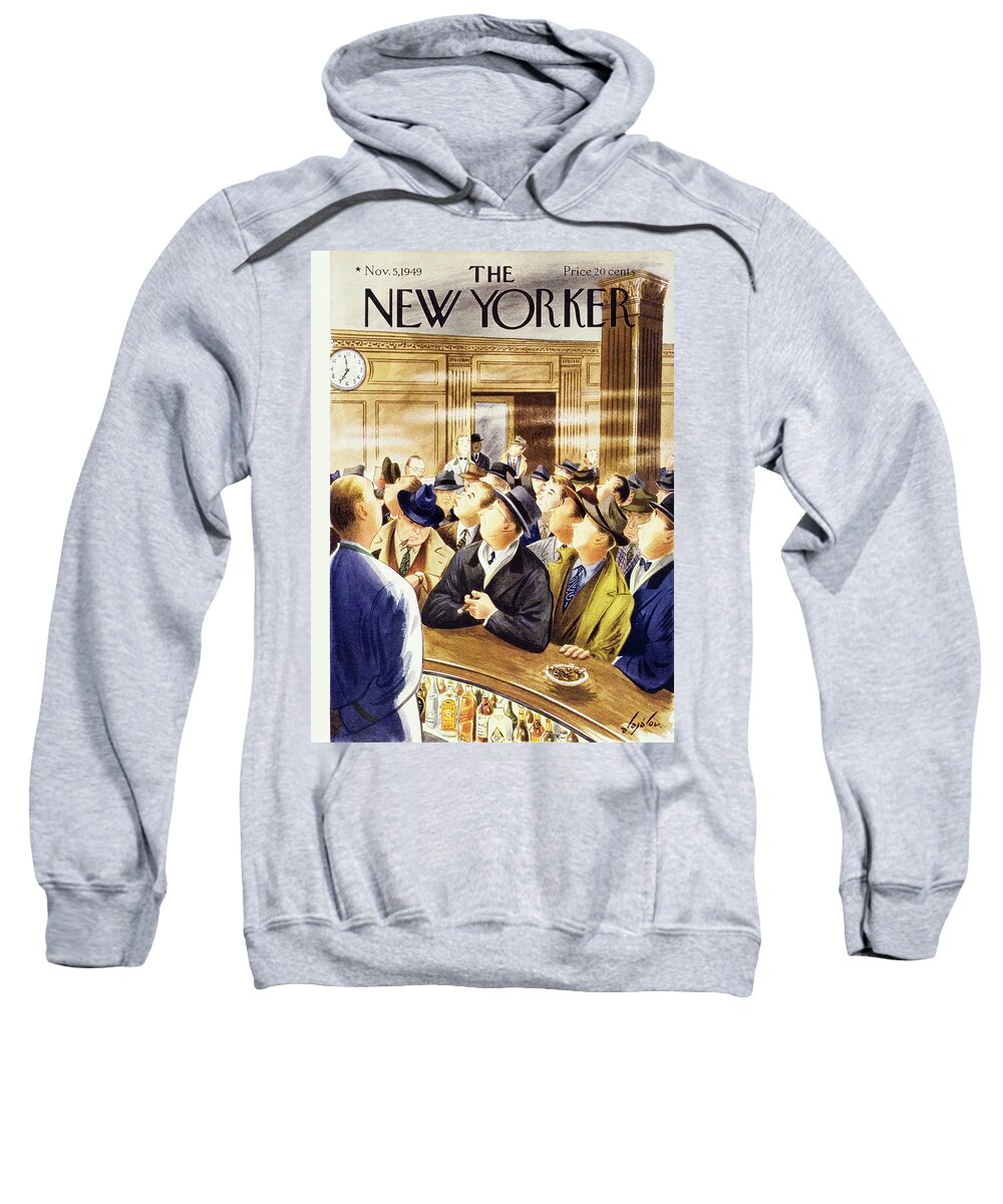Commuters Sweatshirt featuring the painting New Yorker November 5 1949 by Constantin Alajalov