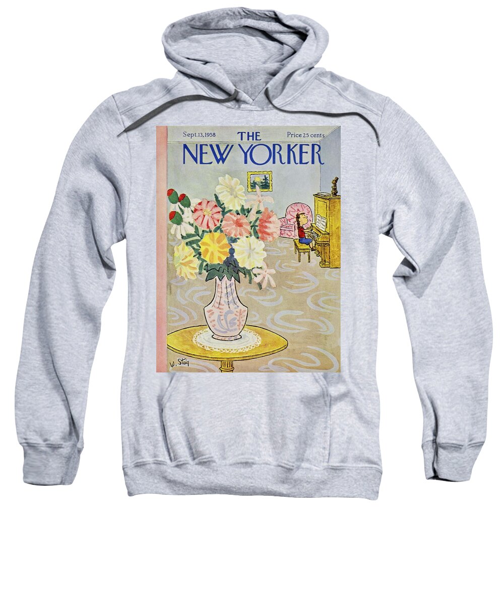 Illustration Sweatshirt featuring the painting New Yorker September 13 1958 by William Steig