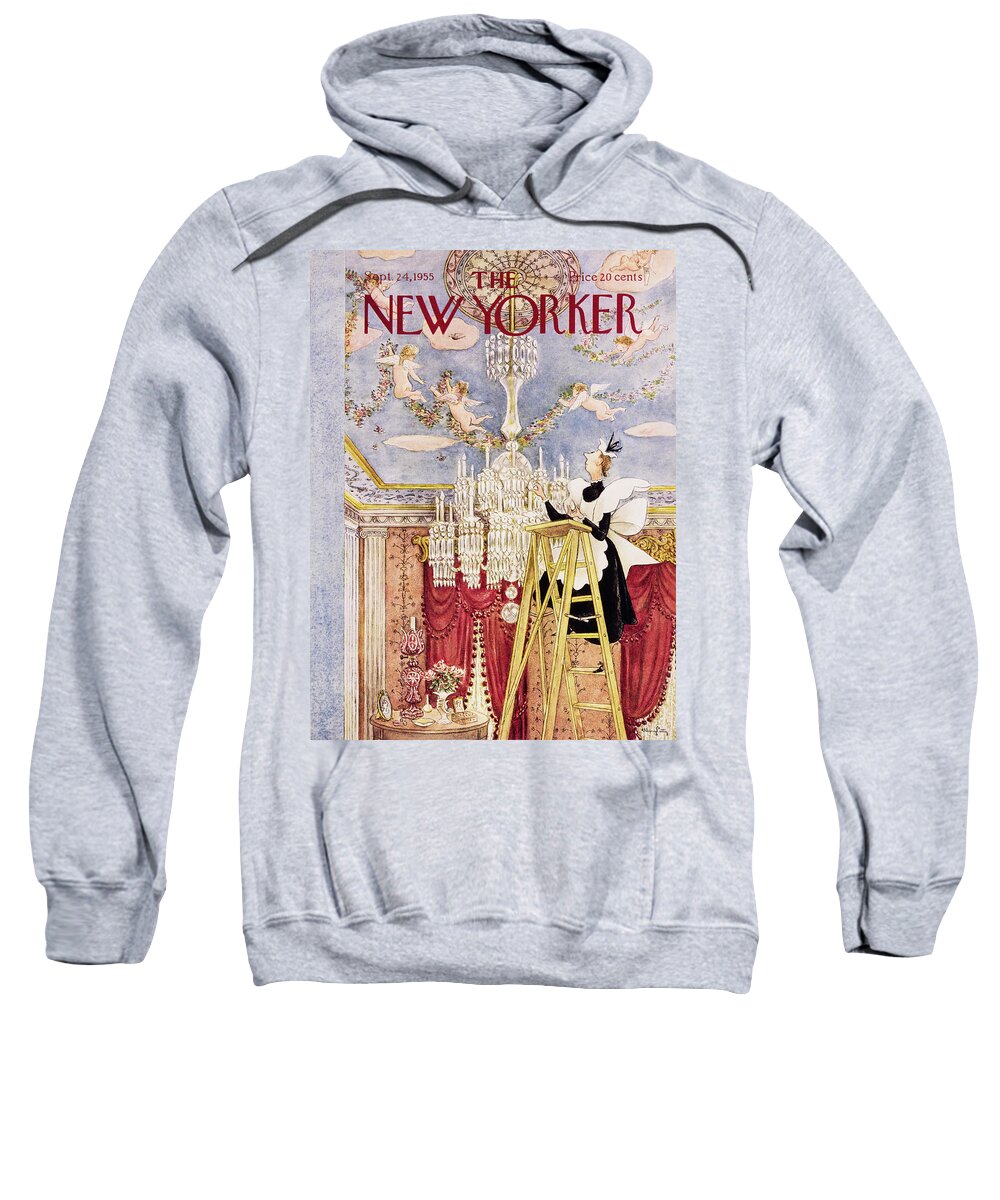 Maid Sweatshirt featuring the painting New Yorker September 24 1955 by Mary Petty