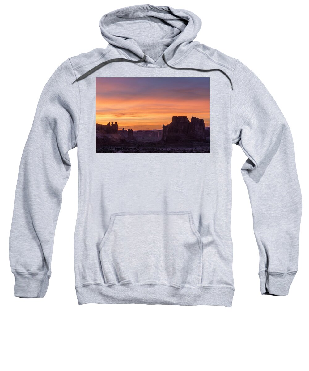 Arches Sweatshirt featuring the photograph Night Falls Gently by Alex Lapidus
