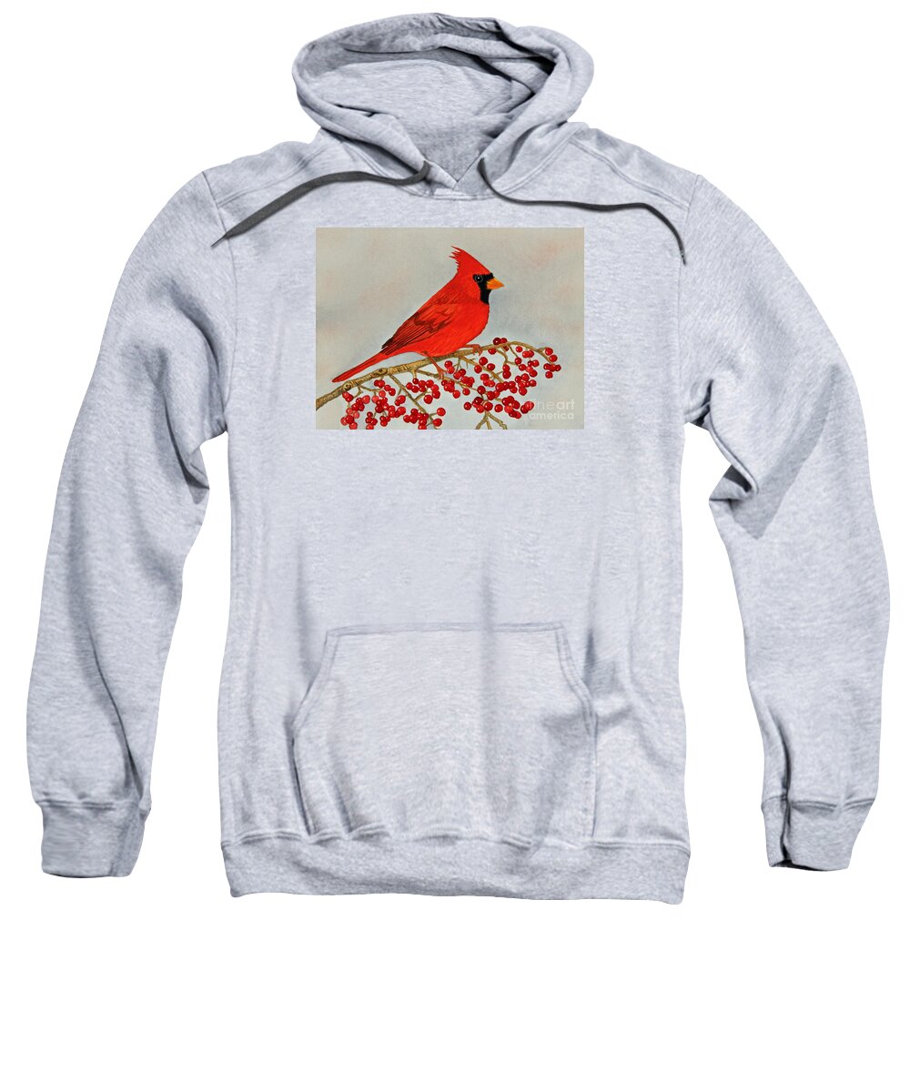 Northern Cardinal Sweatshirt featuring the painting Northern Cardinal by Norma Appleton