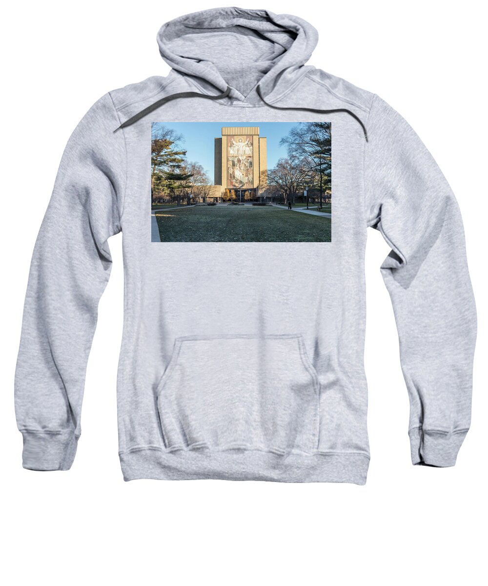 American University Sweatshirt featuring the photograph Notre Dame Touchdown Jesus by John McGraw