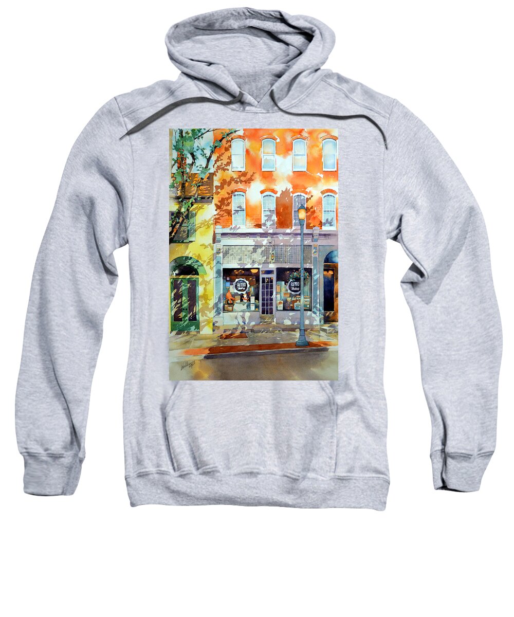 Watercolor Sweatshirt featuring the painting Novelties by Mick Williams