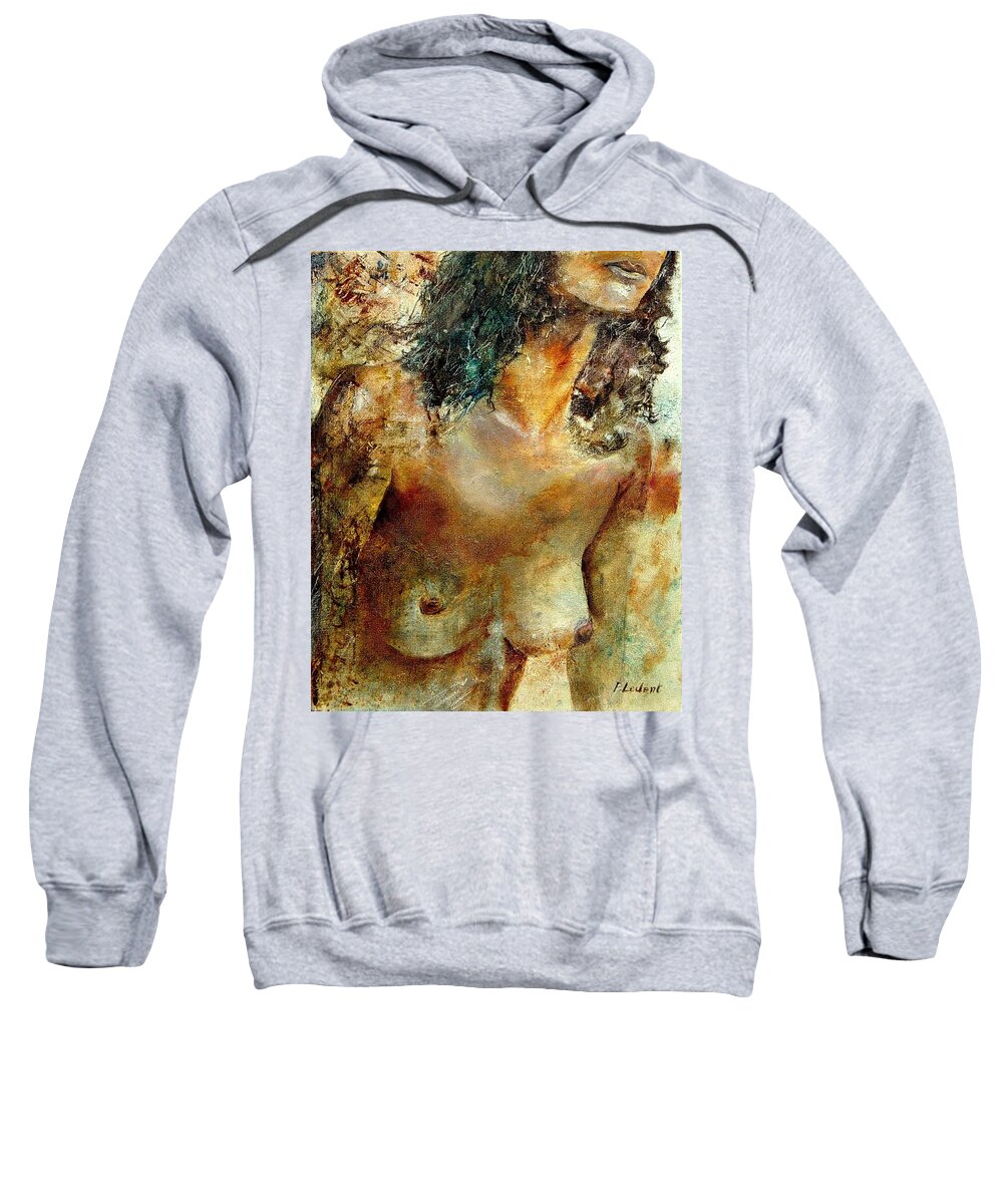 Girl Nude Sweatshirt featuring the painting Nude 34 by Pol Ledent