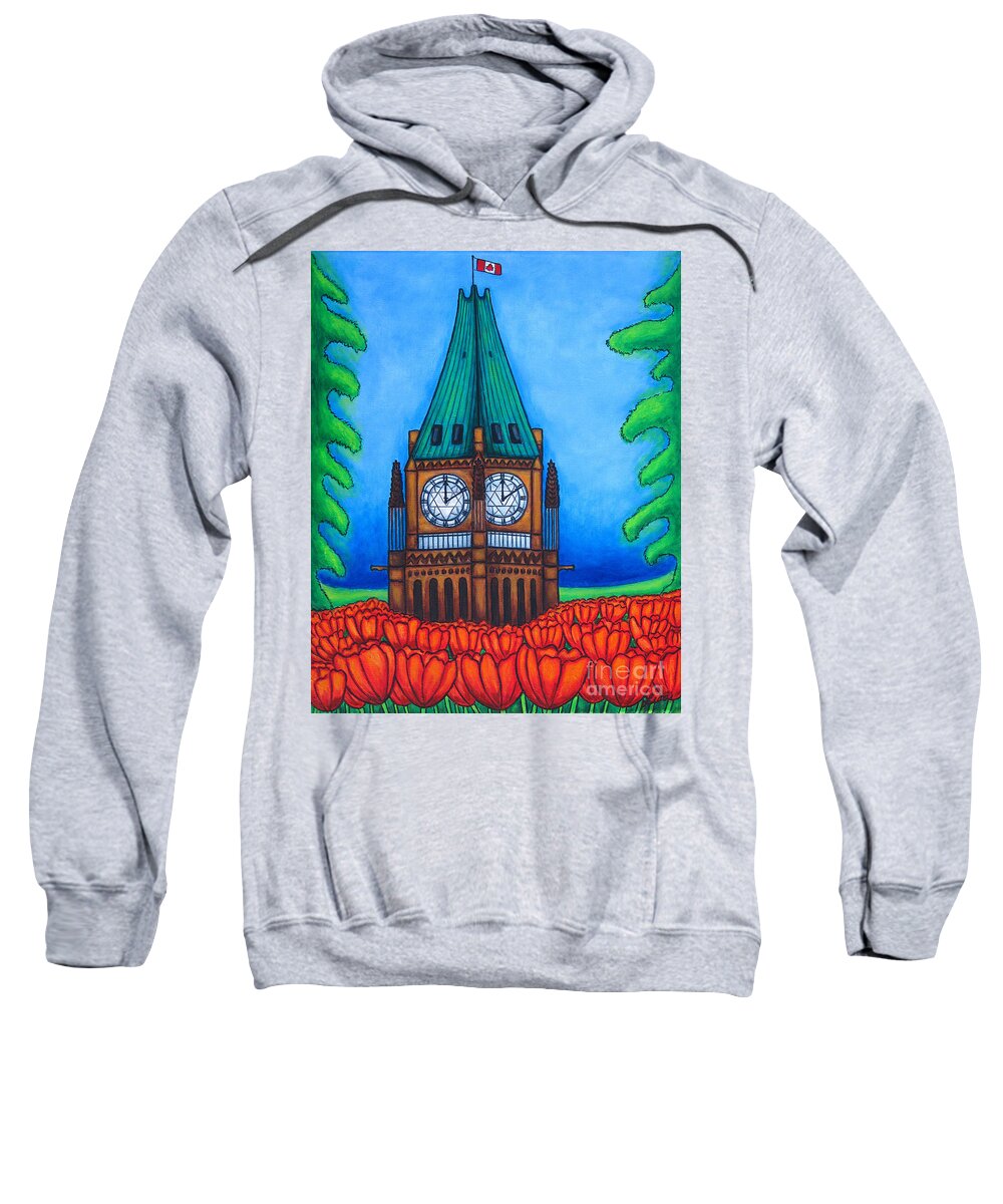 Canada Sweatshirt featuring the painting O Canada by Lisa Lorenz