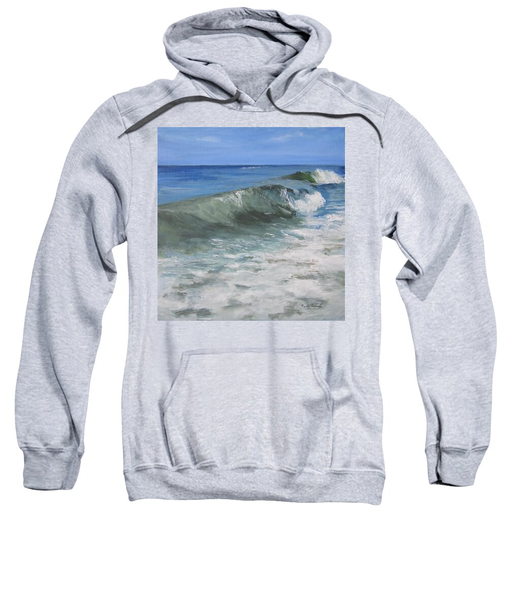 Ocean Sweatshirt featuring the painting Ocean Power by Paula Pagliughi