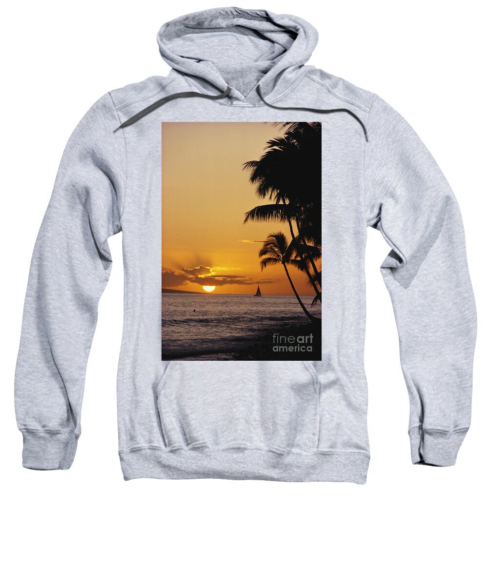 Beach Sweatshirt featuring the photograph Ocean Sunset by Erik Aeder - Printscapes