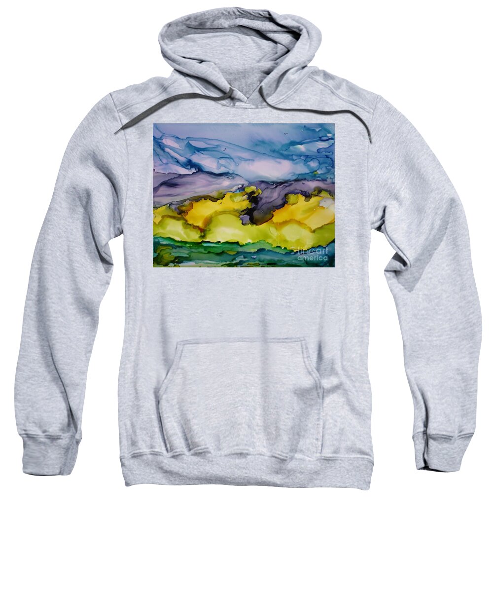 Landscape Sweatshirt featuring the painting Ocean View by Susan Kubes