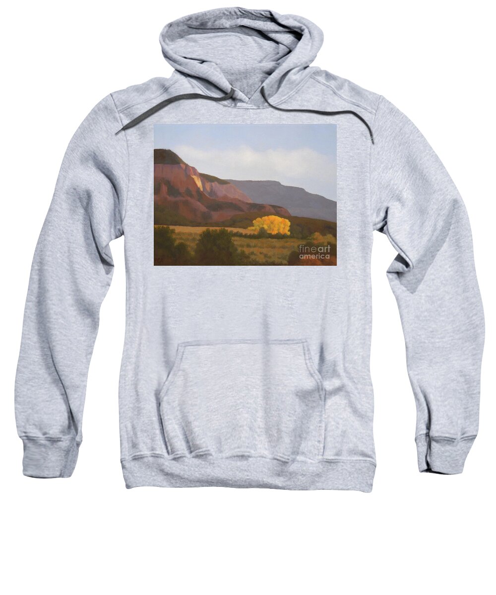 Autumn Sweatshirt featuring the painting October Cottonwoods by Phyllis Andrews