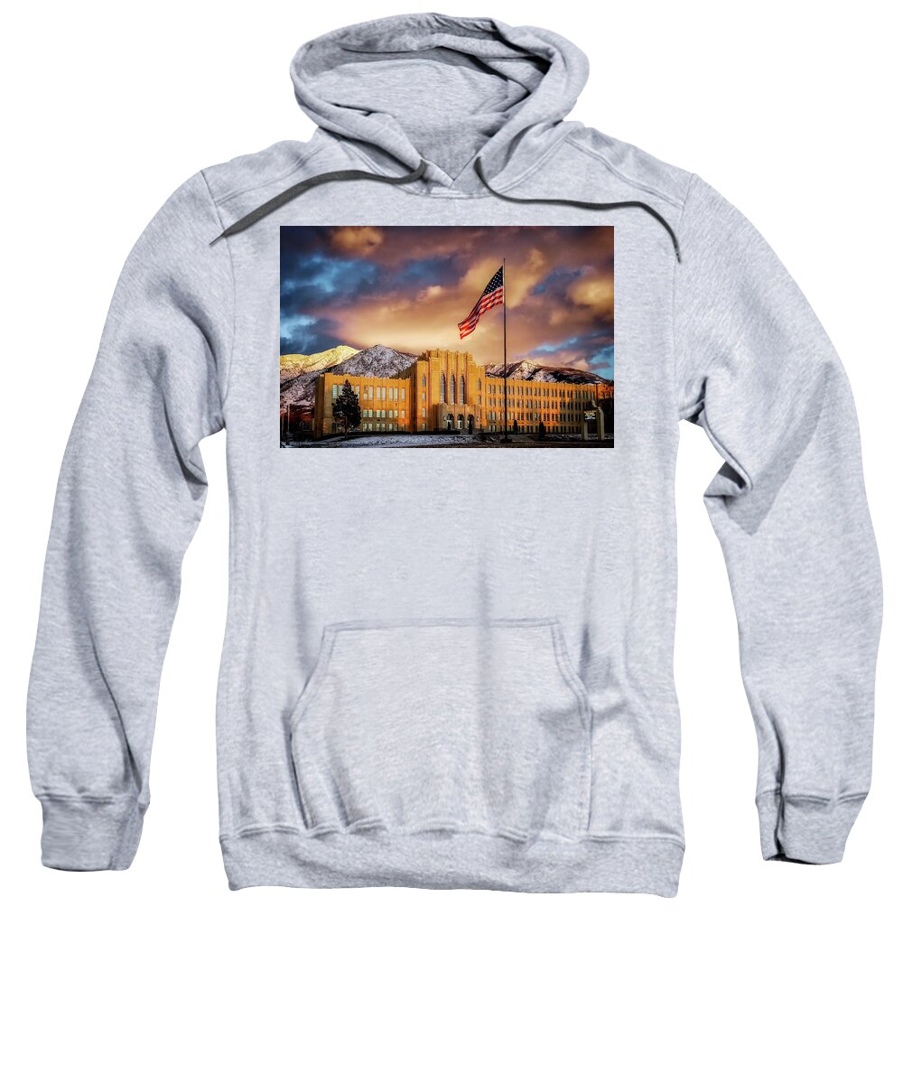 Ogden Sweatshirt featuring the photograph Ogden High School at Sunset by Michael Ash