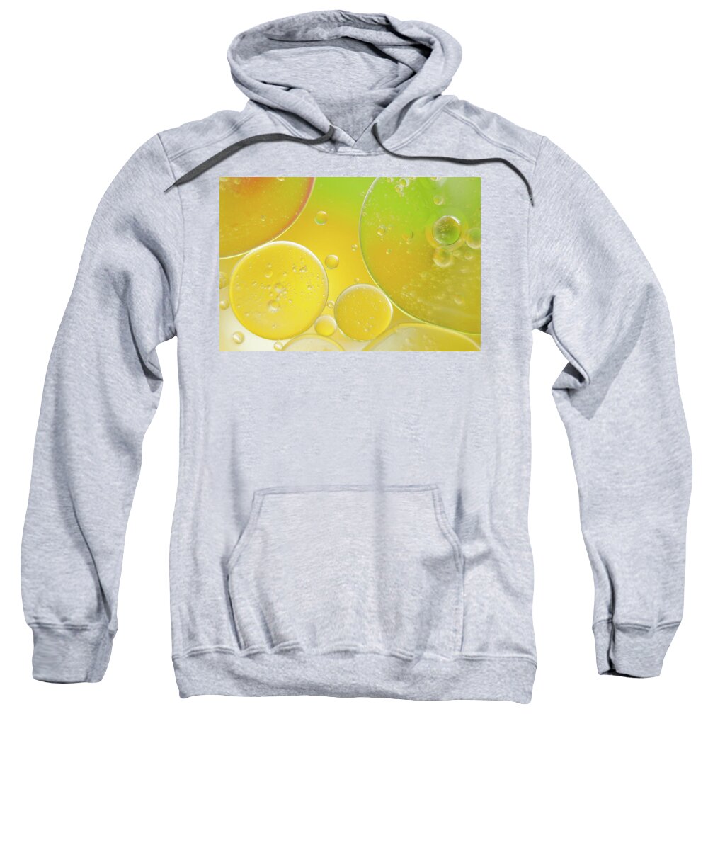 Water Sweatshirt featuring the photograph Oil and water bubbles by Andy Myatt
