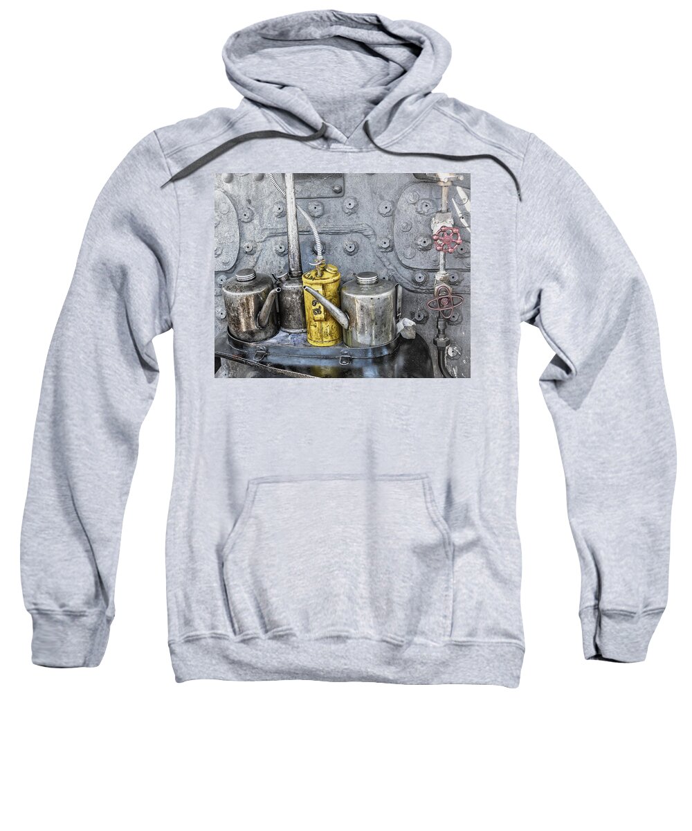 Excursion Trains Sweatshirt featuring the photograph Oil Cans by Jim Thompson