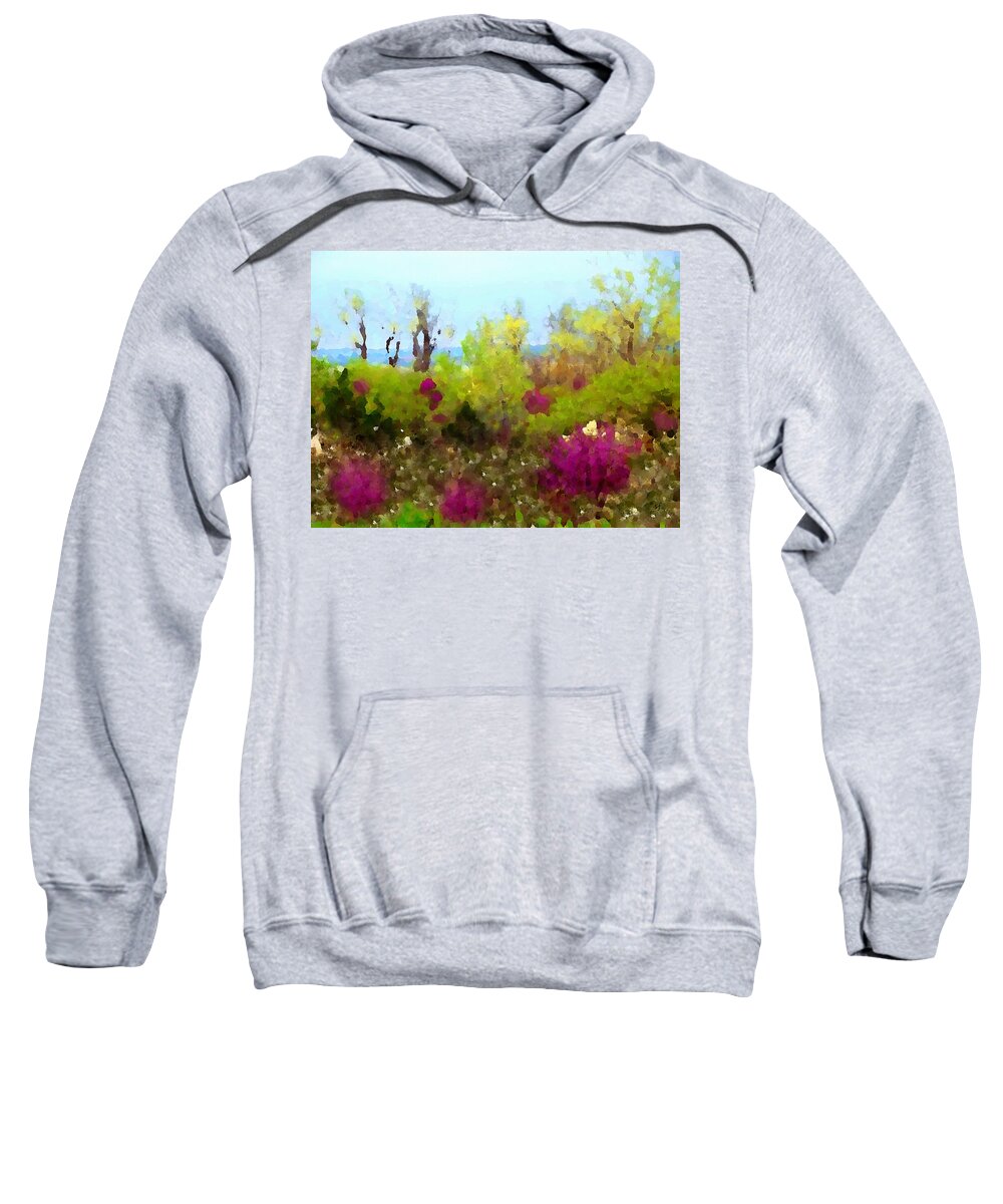 Impressionist Sweatshirt featuring the mixed media Oklahoma Spring Colors by Shelli Fitzpatrick
