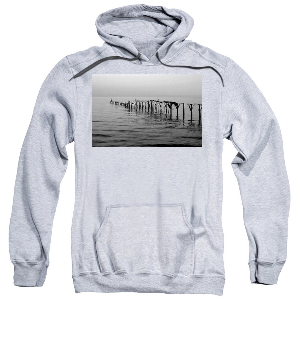 Beach Sweatshirt featuring the painting Old Dock by Michael Thomas