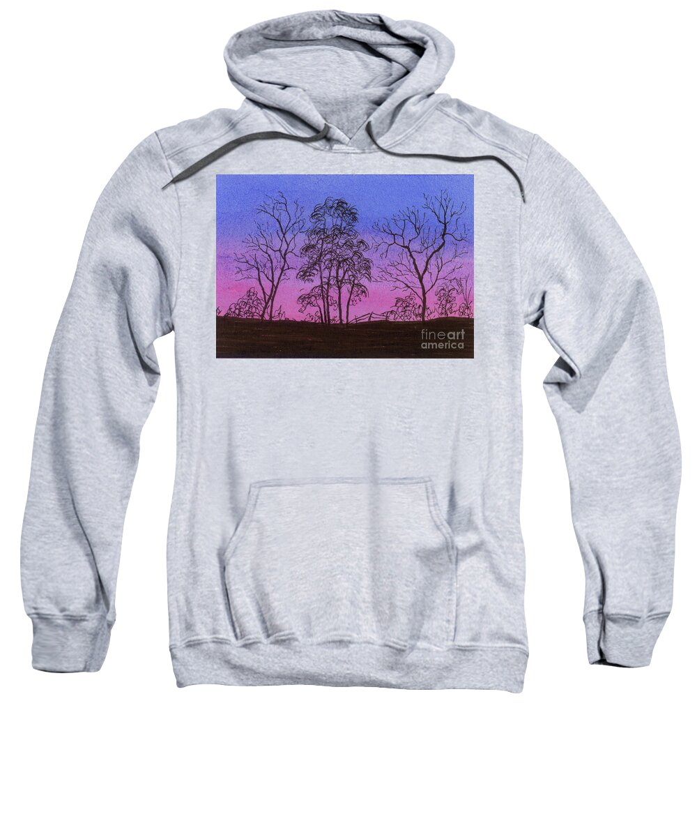 Watercolor Sweatshirt featuring the painting Old Fence Row by Jackie Irwin