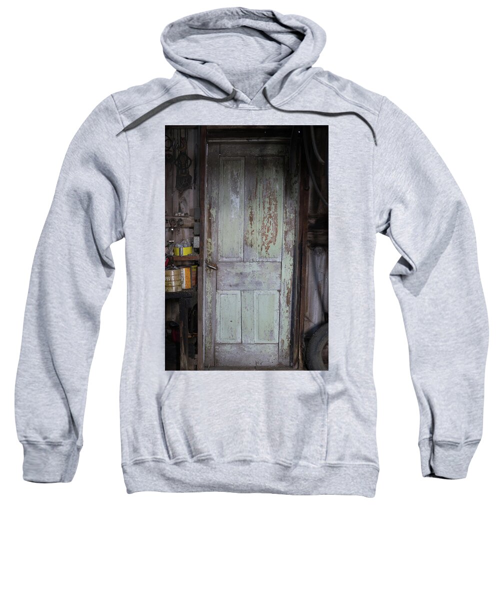 Door Sweatshirt featuring the photograph Old Shop Door by Brooke Bowdren