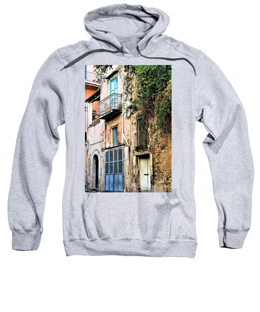 Sorrento Sweatshirt featuring the photograph Old Sorrento Street by Laurie Morgan