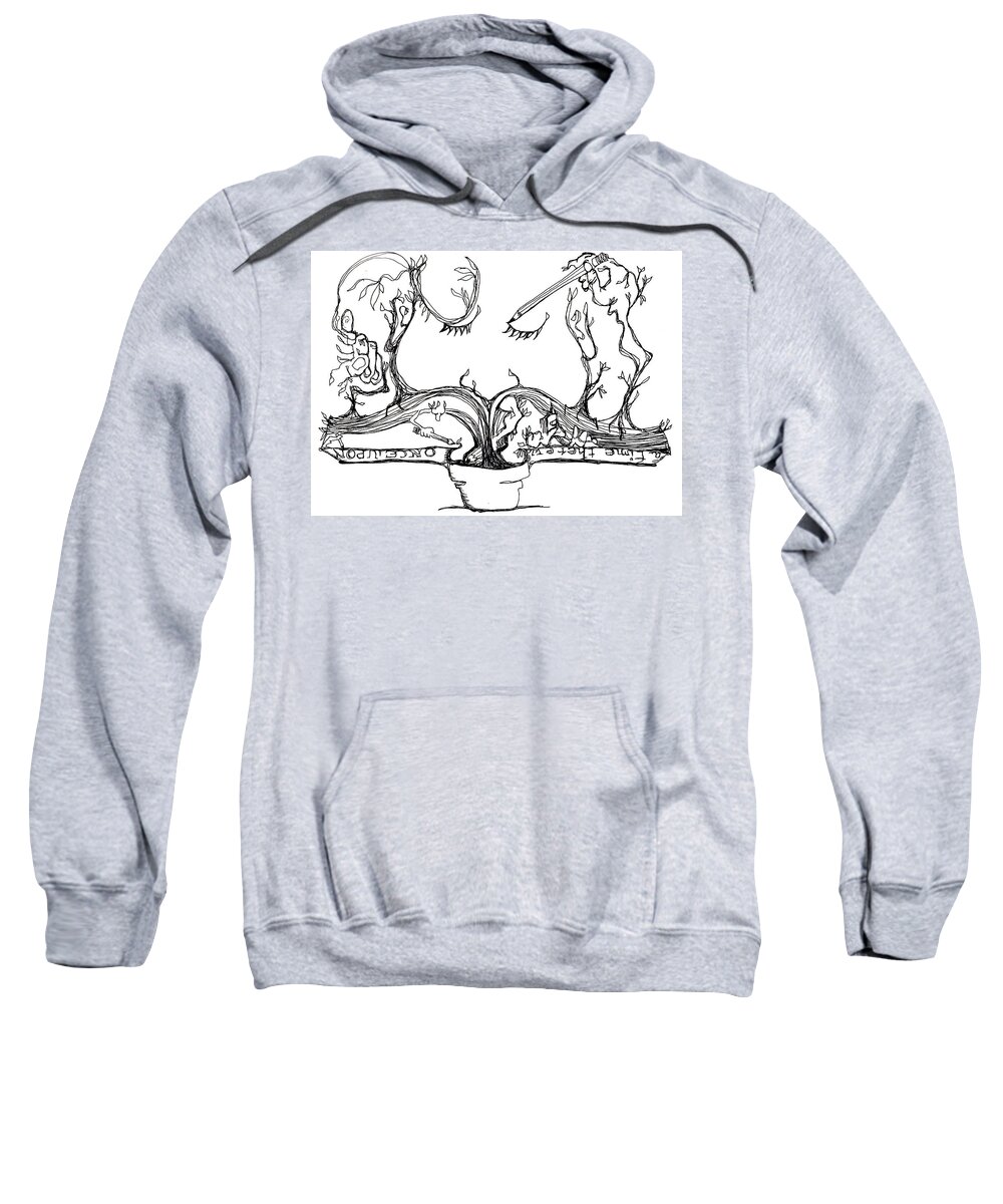 Cracked Pots Sweatshirt featuring the drawing Once upon a time by Doug Johnson