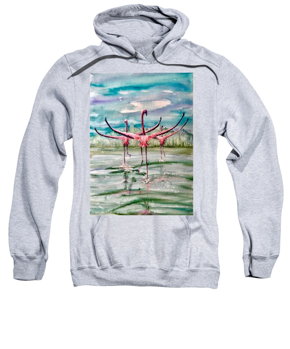 Water Sweatshirt featuring the painting Open Horizon by Katerina Kovatcheva