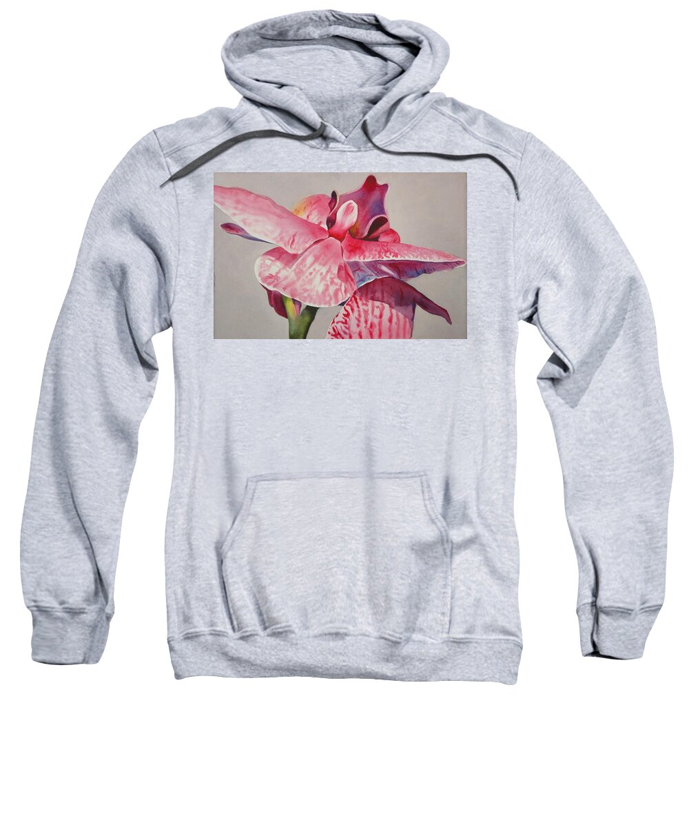 Orchid Sweatshirt featuring the painting Orchid by Marlene Gremillion