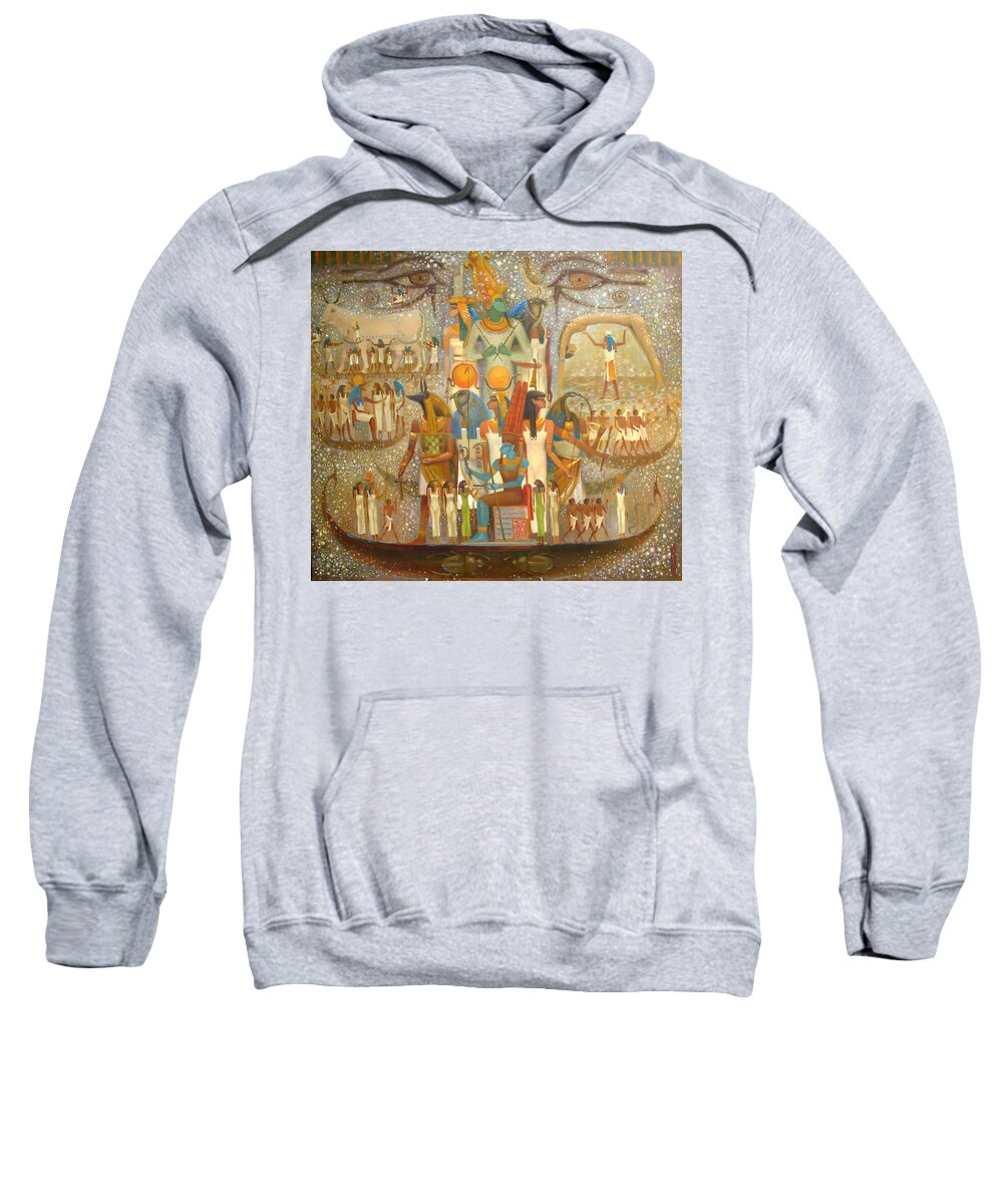 Osiris Sweatshirt featuring the painting Osiris by Valentina Kondrashova