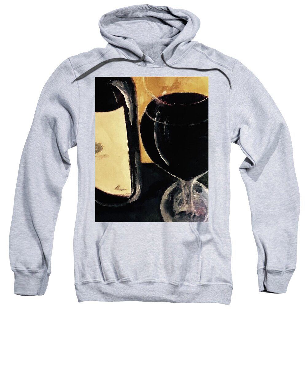 Wine Sweatshirt featuring the painting Over The Top by Lisa Kaiser