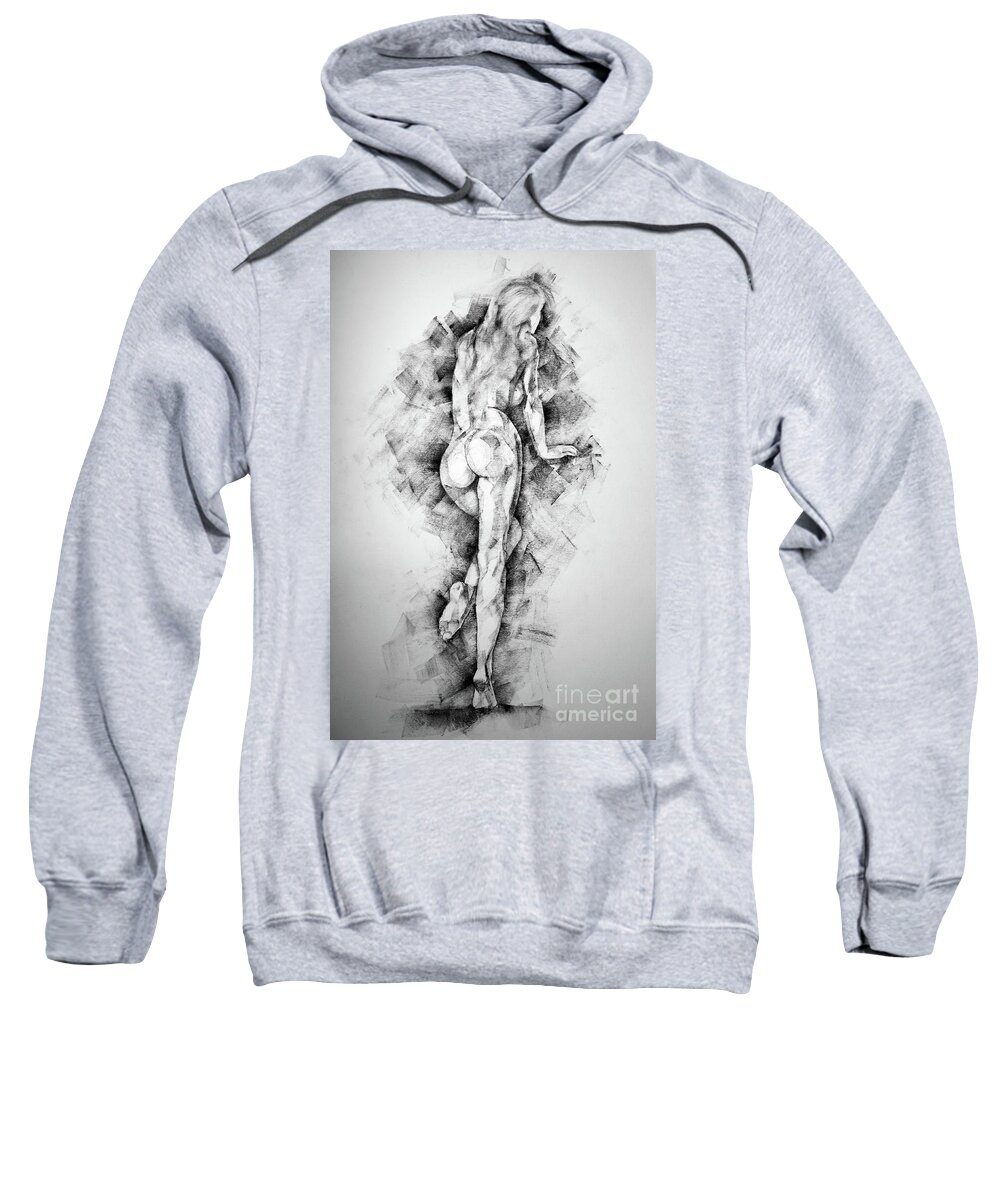 Erotic Sweatshirt featuring the drawing Page 34 by Dimitar Hristov