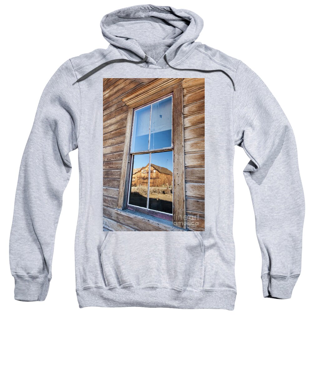 Landscape. Bodie State Park Sweatshirt featuring the photograph Past Reflections by Charles Garcia