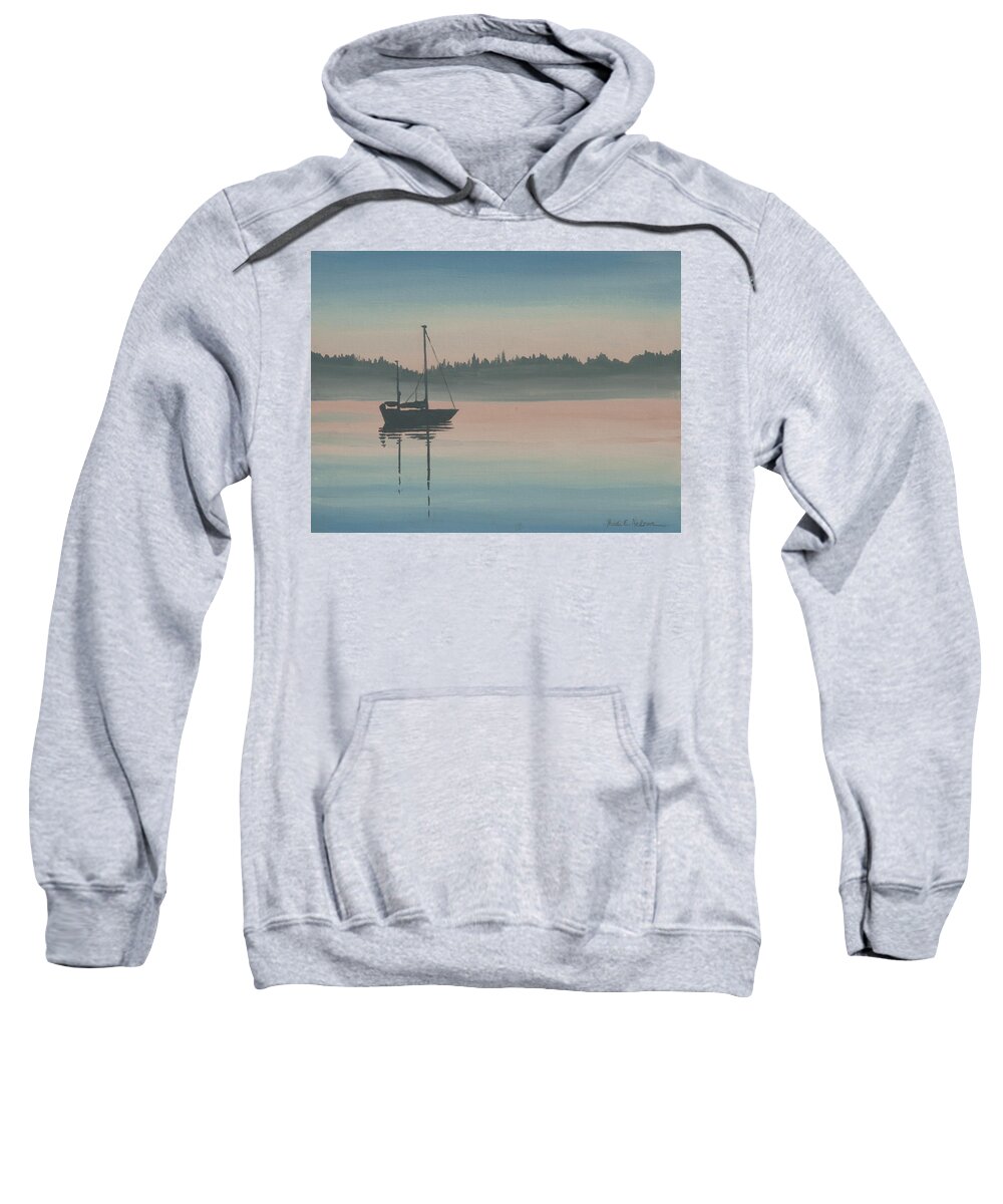 Landscape Sweatshirt featuring the painting Pastel Sailboat by Heidi E Nelson